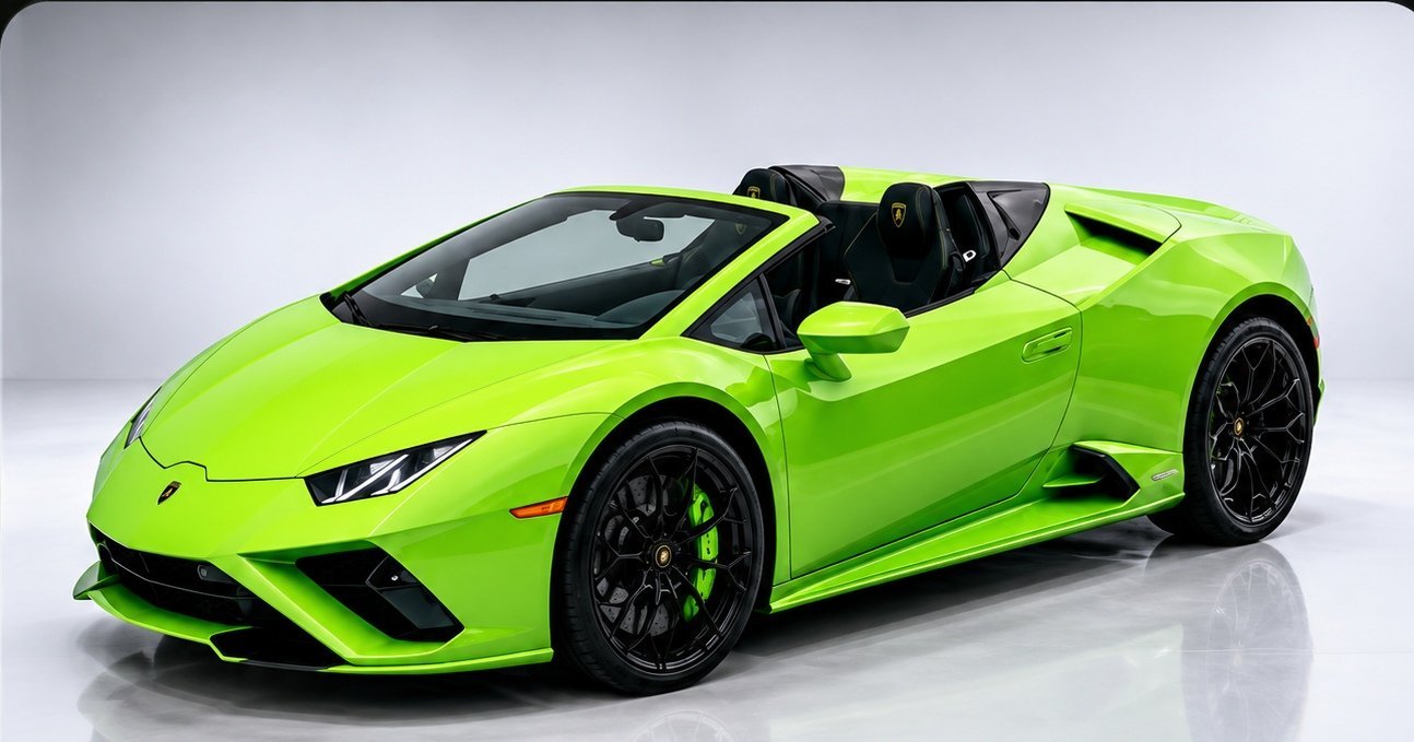 Green Lamborghini Huracan Evo Spyder